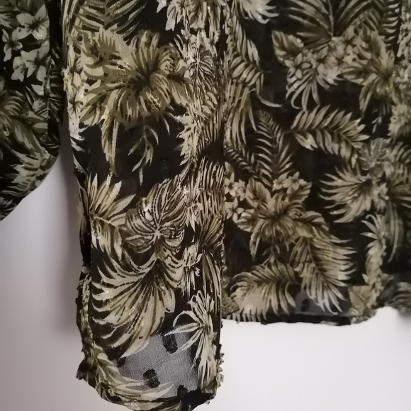 Zara Sheer Floral Print Blouse - Picture 4 of 4